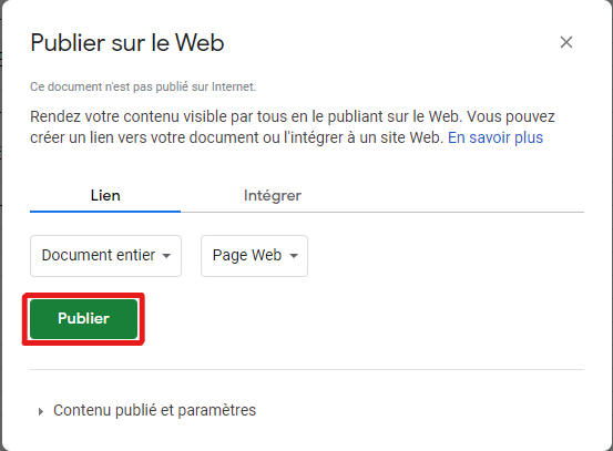Publish to Web
